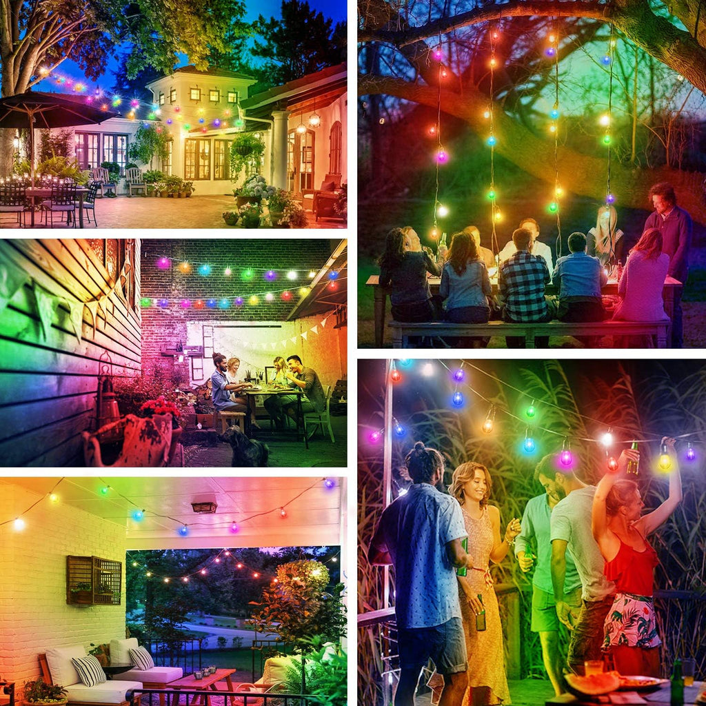 2-Pack RGB Outdoor String Lights with S14 Edison Bulbs 96FT L644248