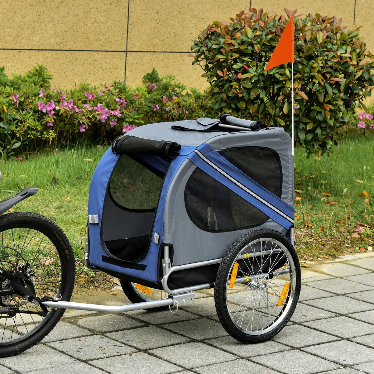 Bike Trailer & Wagon Jogger for Dogs and Pets with 3 Entrances Large Wheels & Mesh Screen K56964