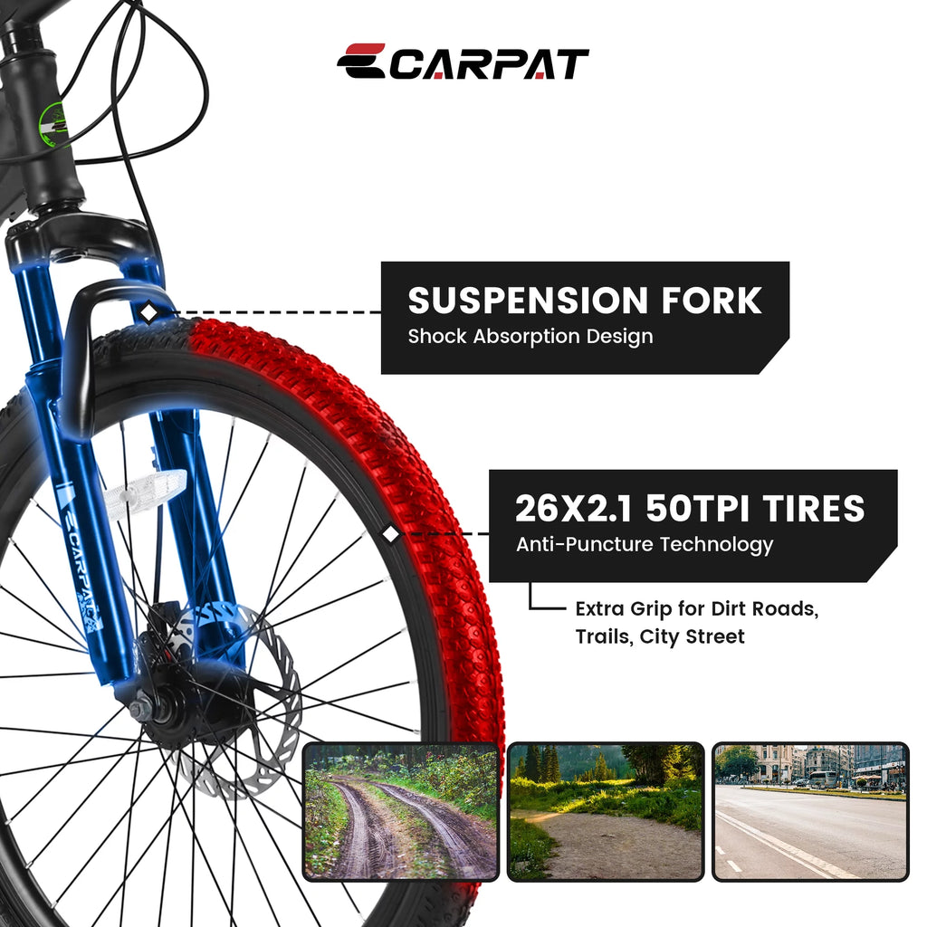 26 inch Mountain Bike with 21 Speed & Disc Brakes W186