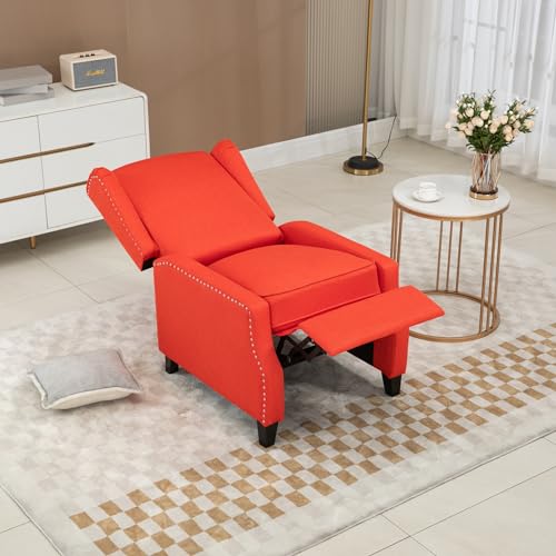 Red Adjustable Wingback Recliner Chair I89831