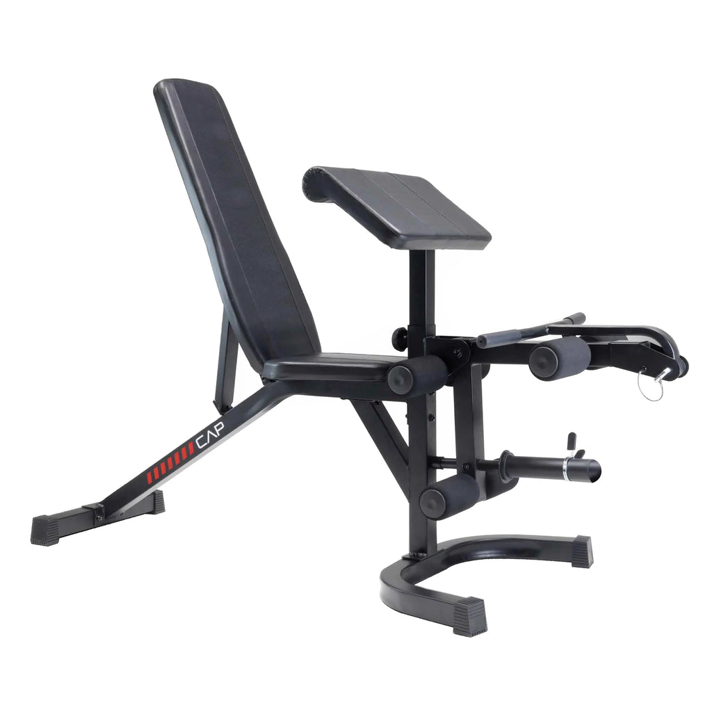 Adjustable Utility Weight Bench with Preacher Curl and Leg Press Attachment T70887