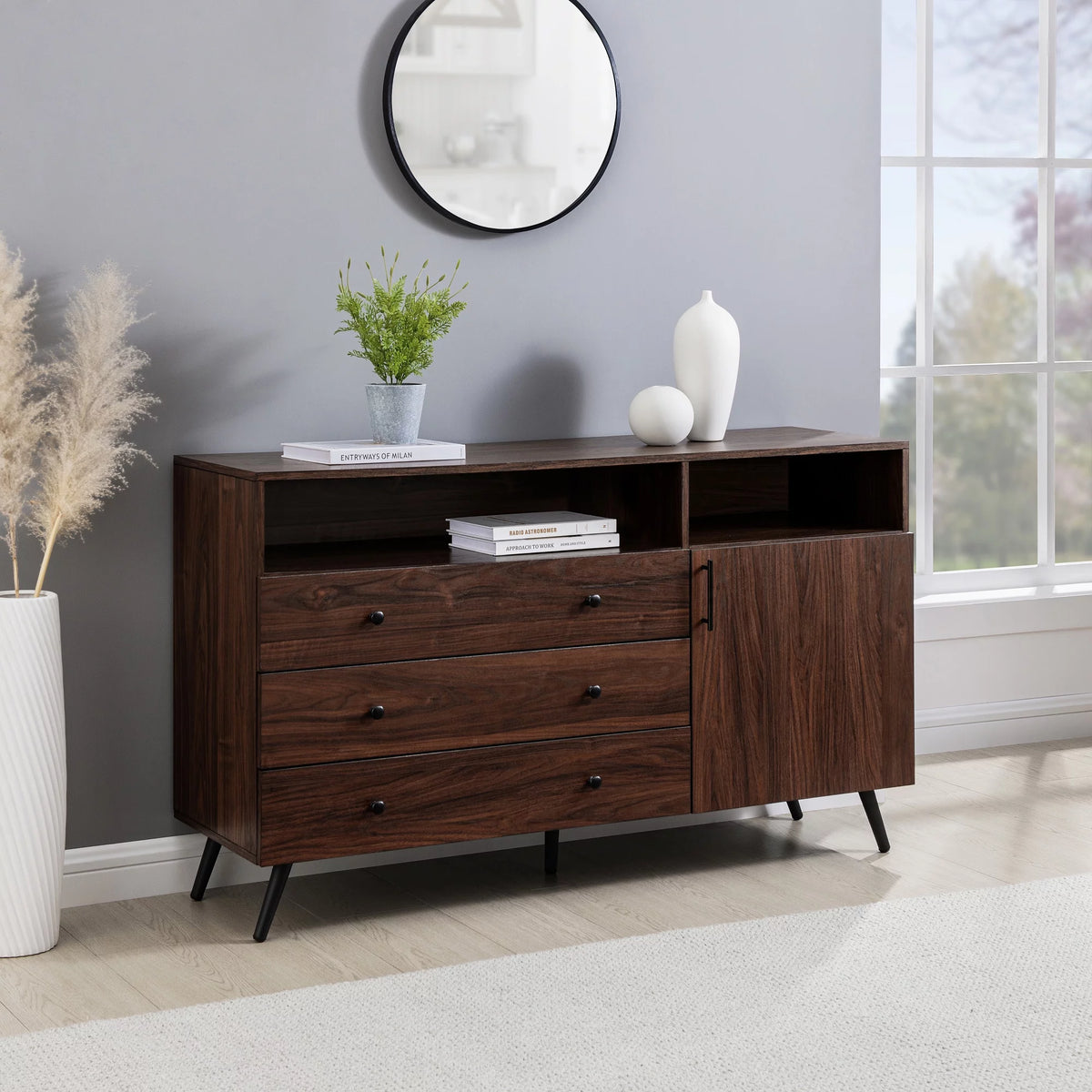 3 Drawer Dark Walnut Sideboard G583290