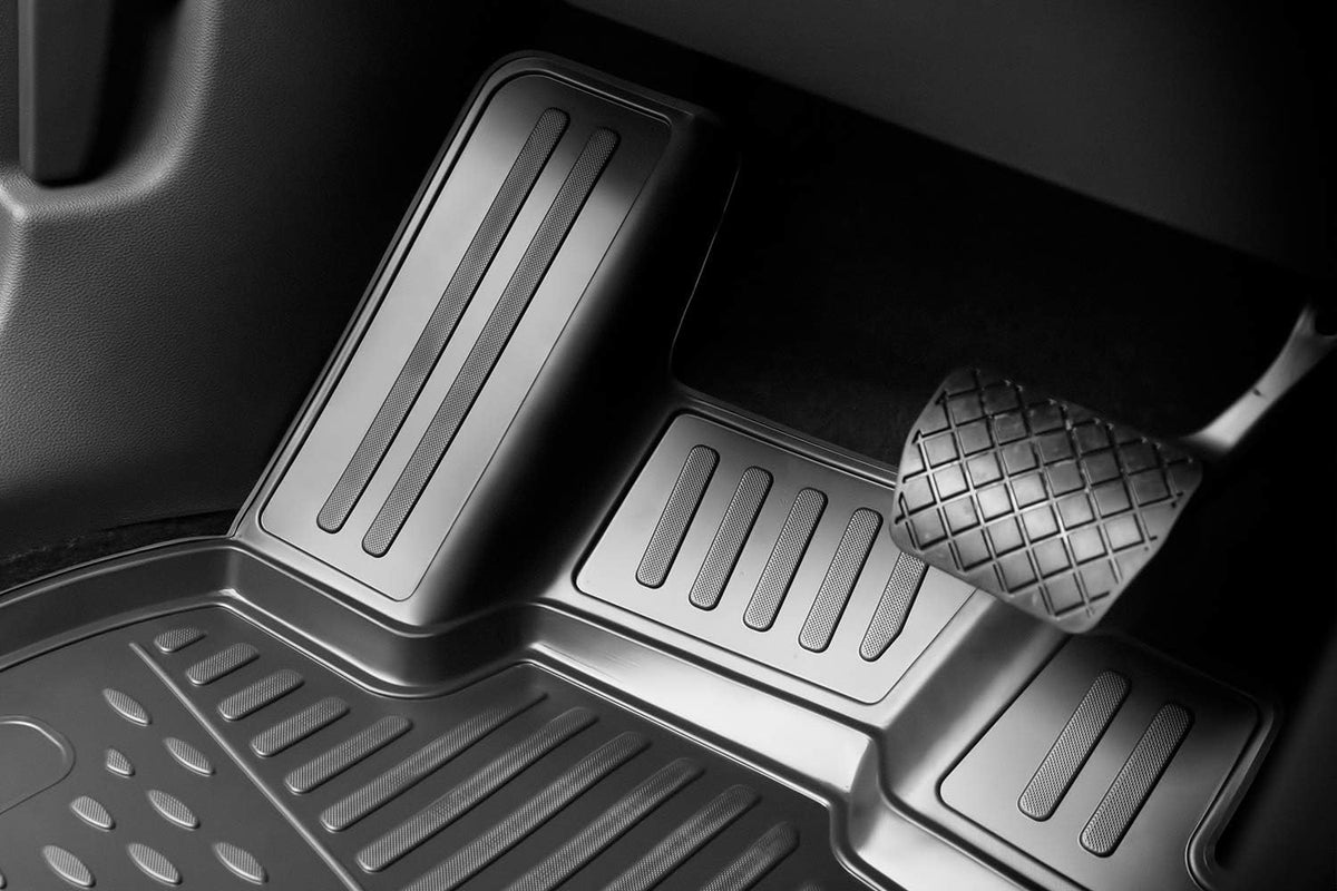 Black 3 Row Floor Mats Liner Set X129