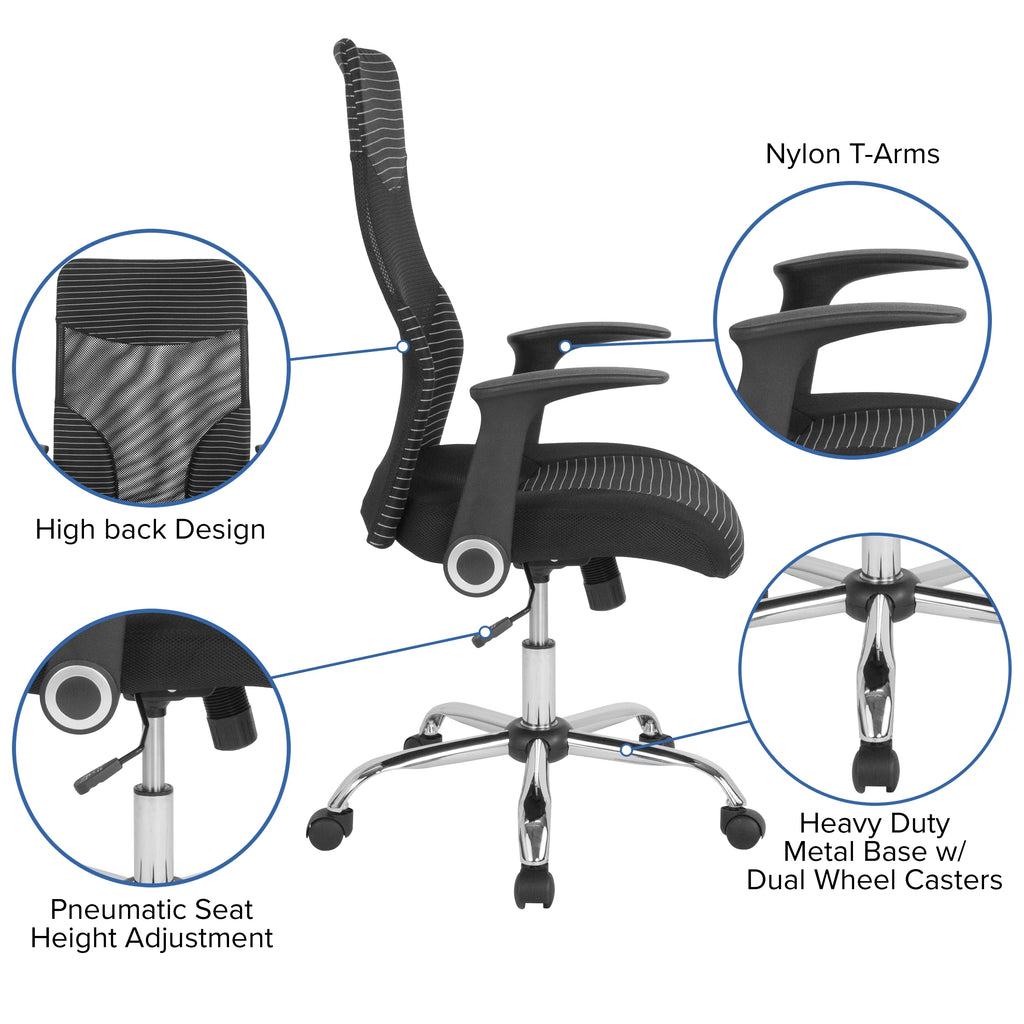 Black and White Mesh Office Chair S676608
