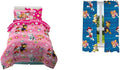 Twin Bedding Set with Reversible Comforter, Flat & Fitted Sheets, Pillowcase & Sham + Window Curtains N240820