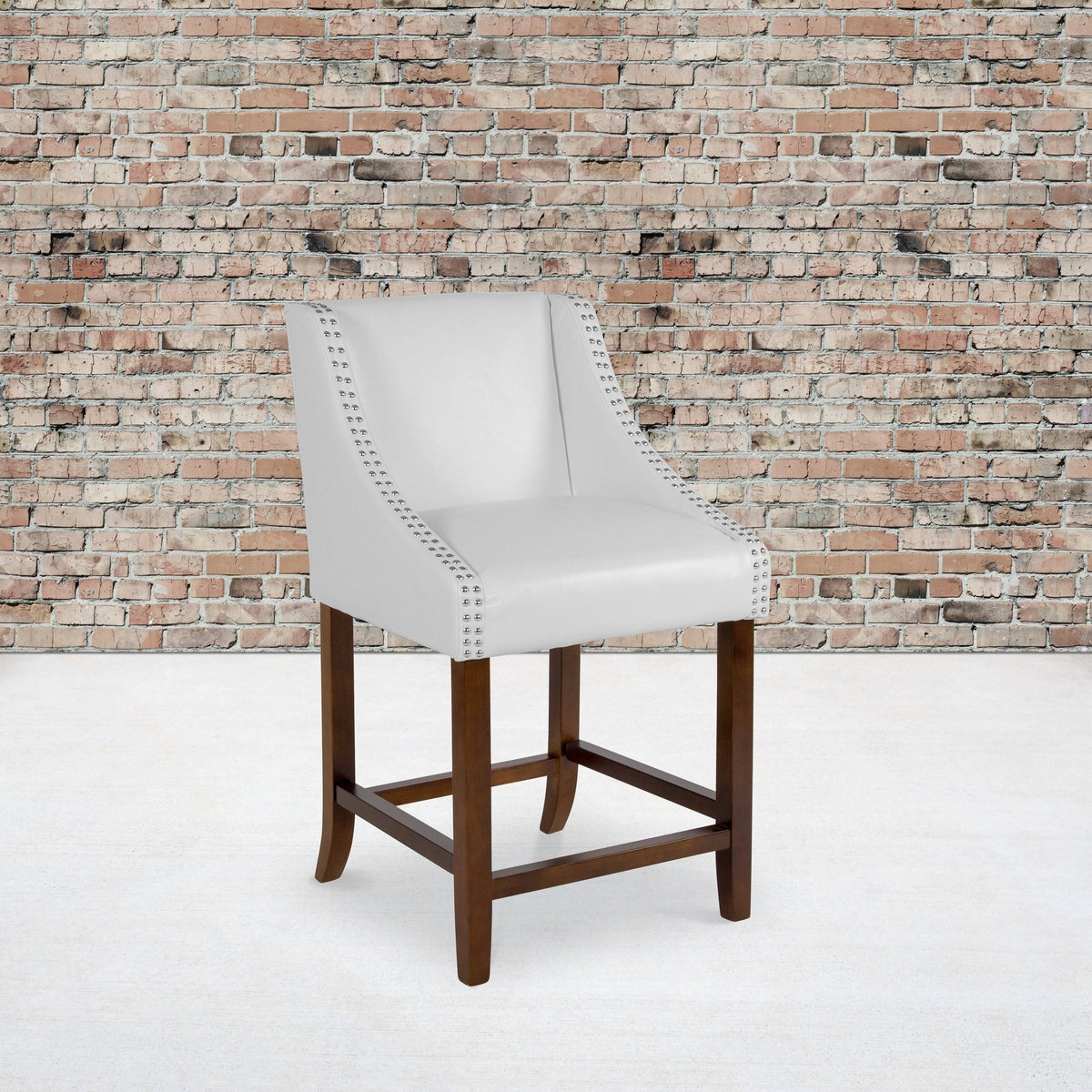 Light Grey Fabric Counter Height Stool P91934