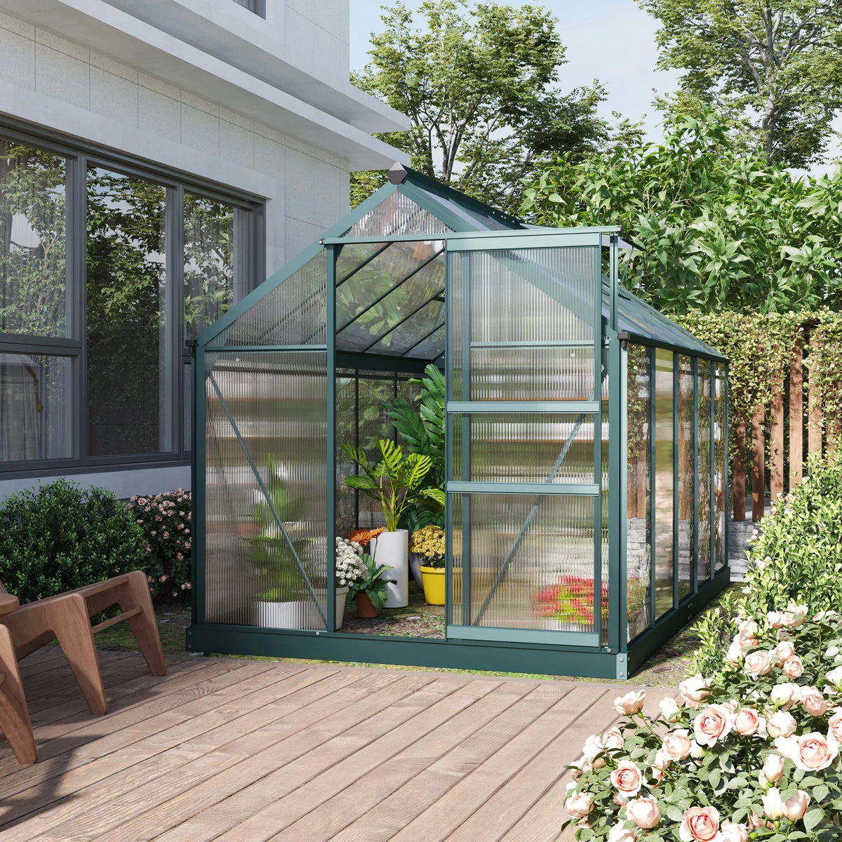 6' x 10' x 7' Polycarbonate Walk-in Greenhouse P218971