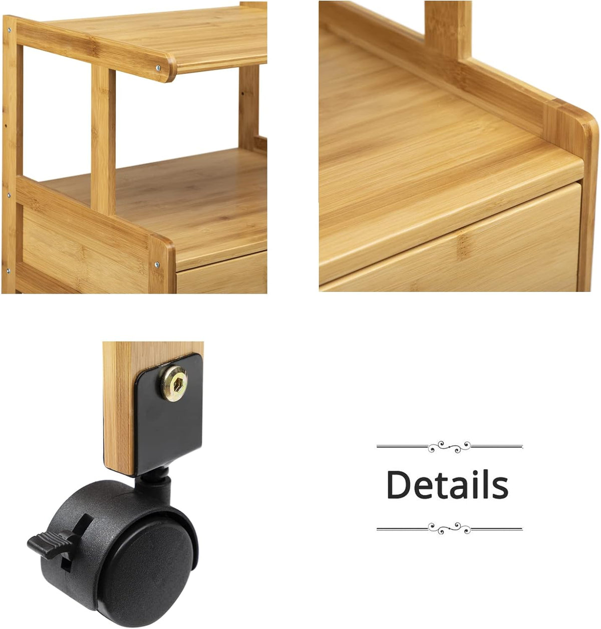 3-Tiers Mobile Printer Stand with Drawer V80983