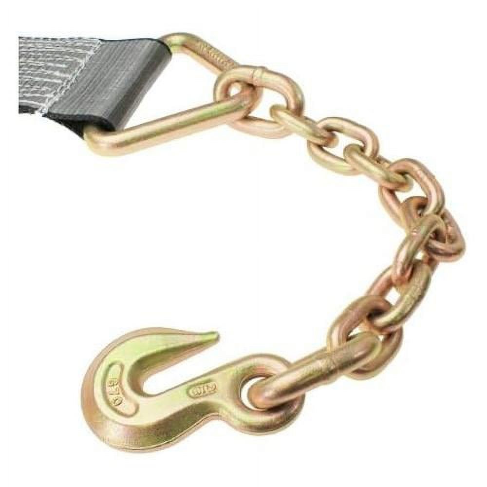 4 Inch X 30 Foot Blackline Ratchet Strap With Chain Extensions O944769