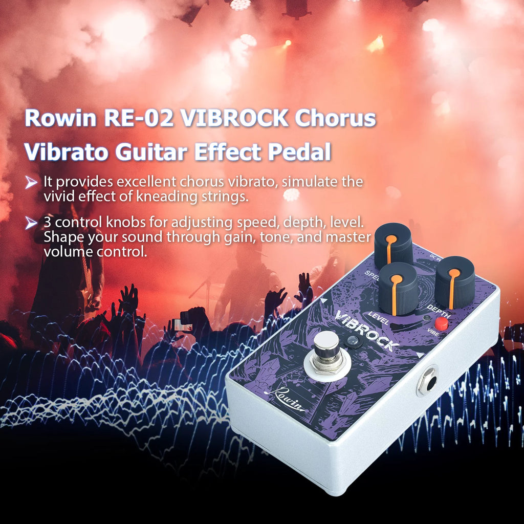 Chorus Guitar Effect Pedal with Speed, Depth, Volume Control Knobs K378718