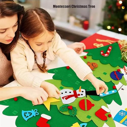 Felt Christmas Tree with 32 Ornaments and Lights M5296