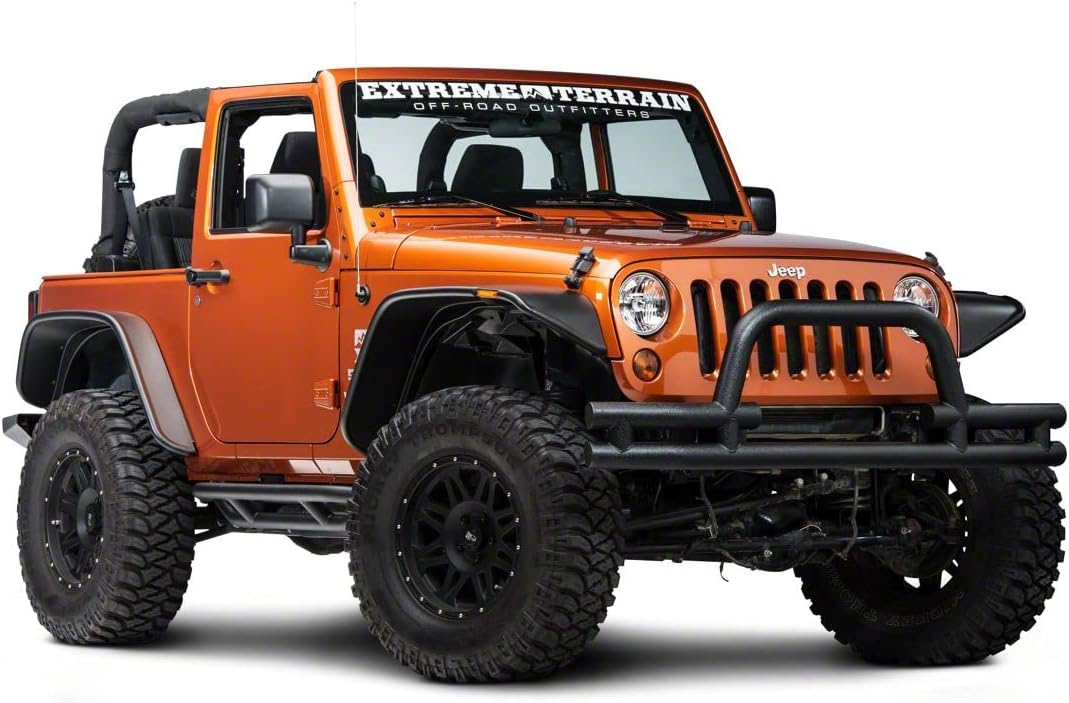 Textured Black Front Bumper with Winch Cutout Y810