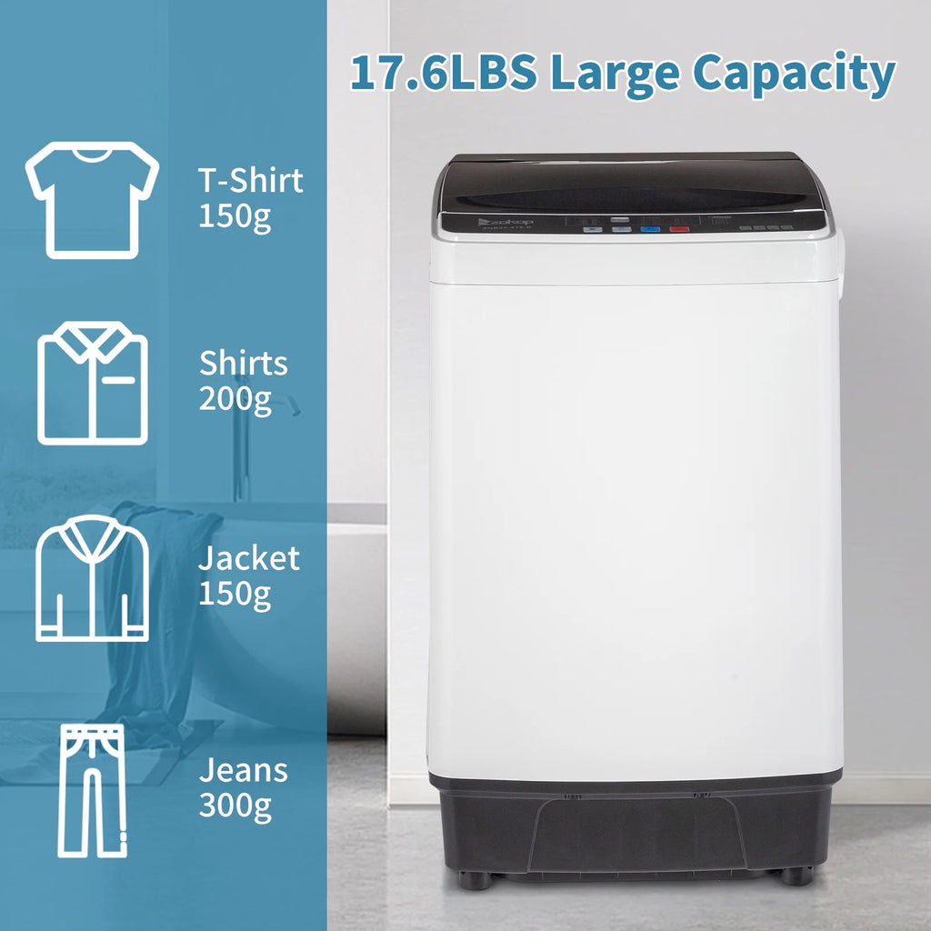 17.6 Lbs Capacity Top Load Portable Washing Machine with LED Display A6449