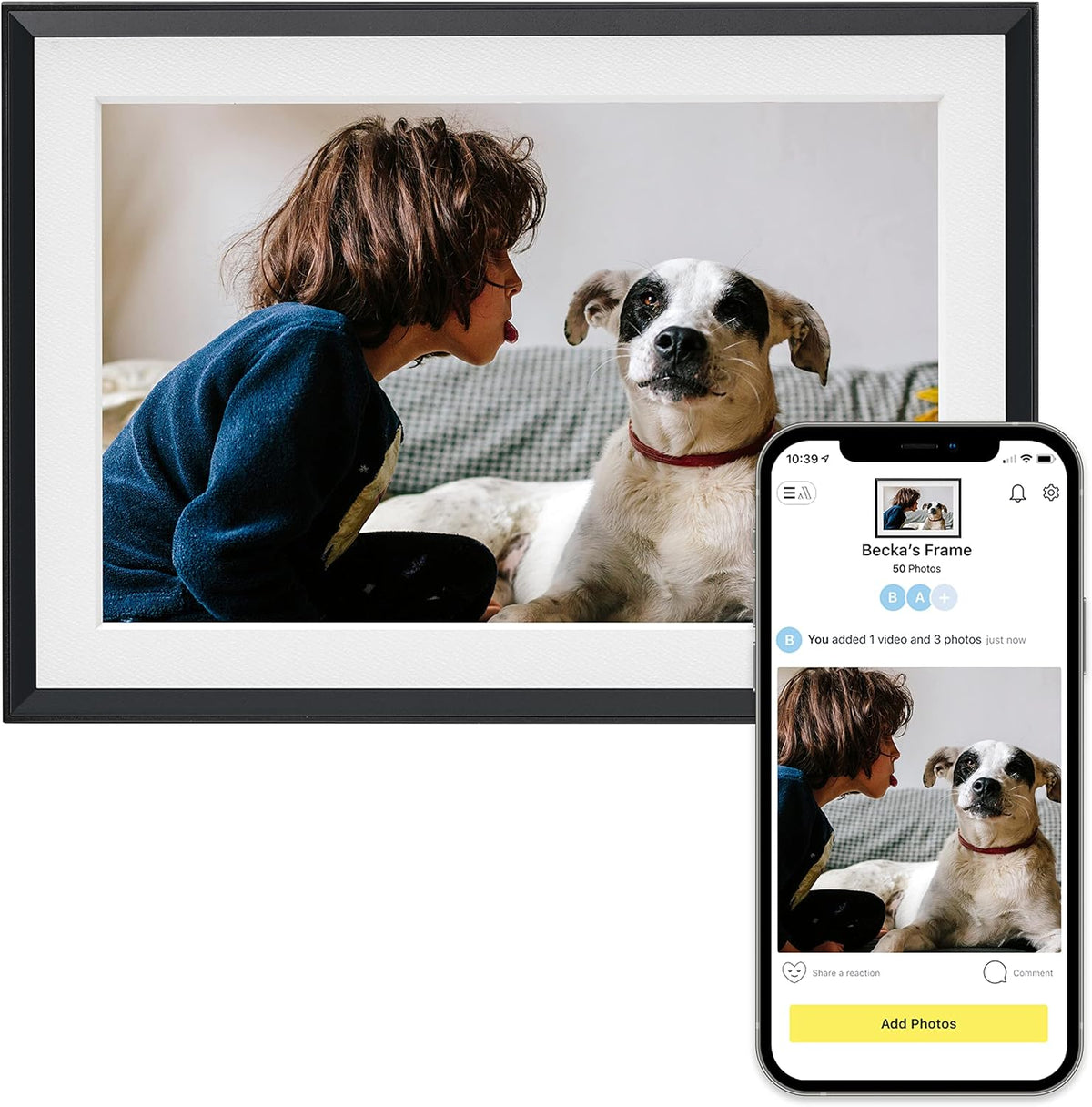 10.1" WiFi Digital Picture Frame (Gravel with White Mat) C928230