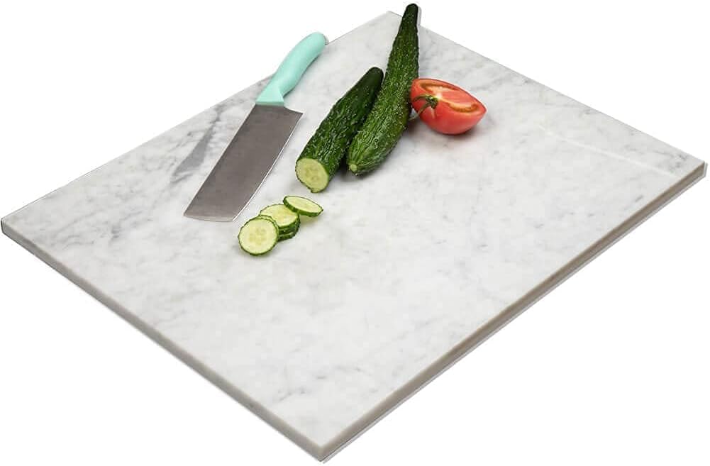 Natural Marble Pastry White Cheese And Cutting Serving Board 16x20 Inch Pack of 2 W42880