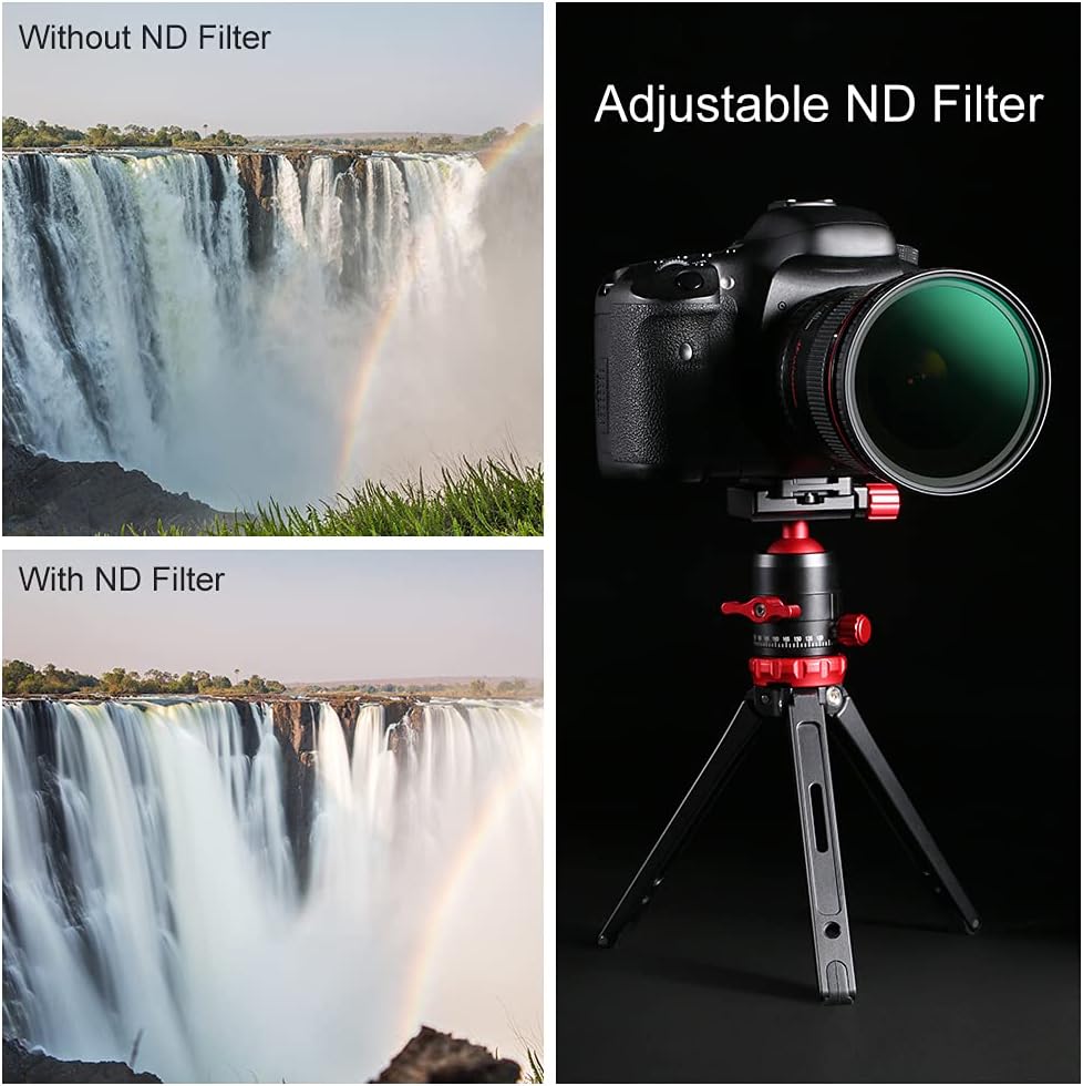 55mm Variable ND Filter ND8-ND128 3-7 Stop Hydrophobic Camera Lens Filter I47043