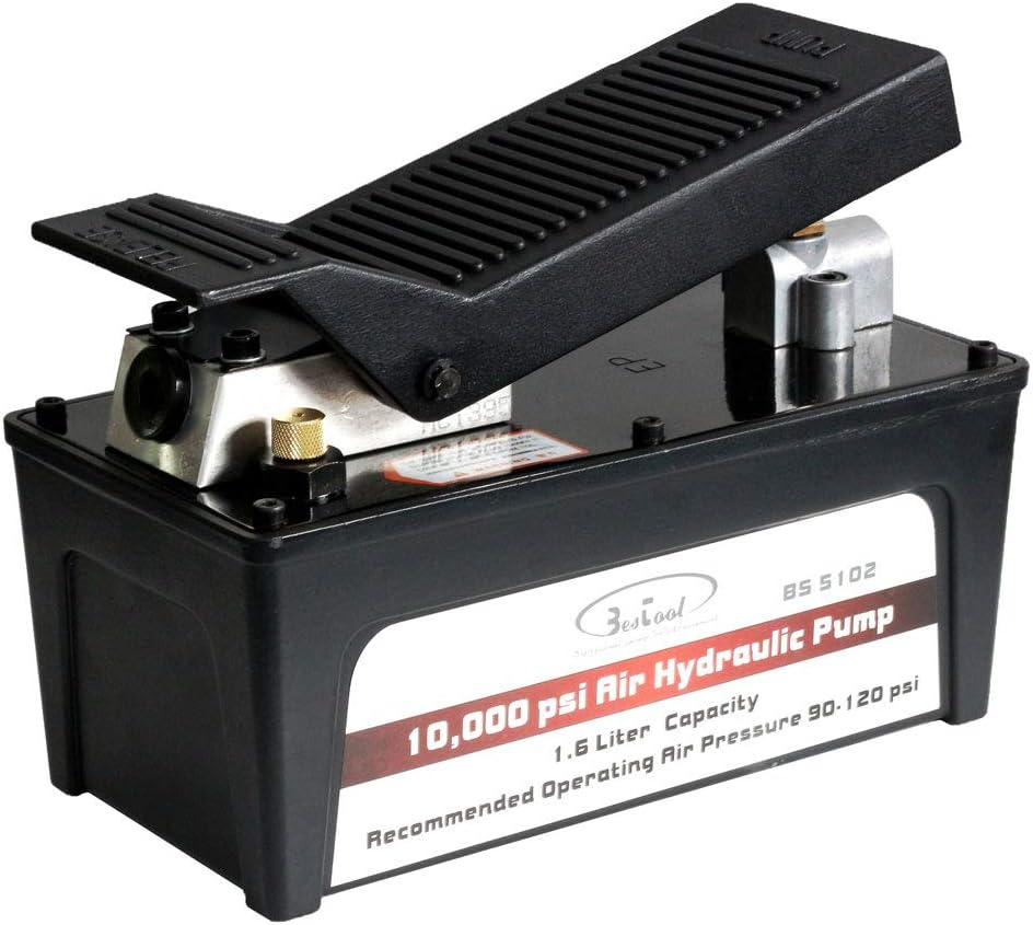 10,000 PSI Air Hydraulic Foot Pump with Hose G28845