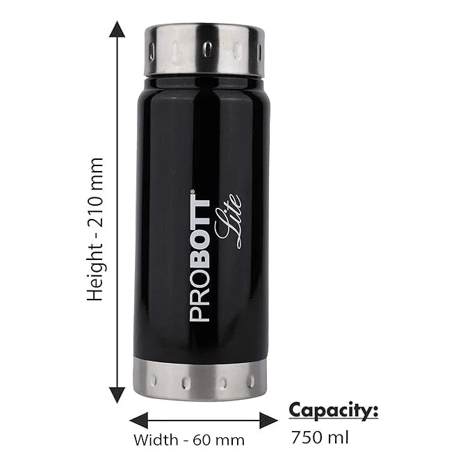 Black Stainless Steel Water Bottle 750ml O370