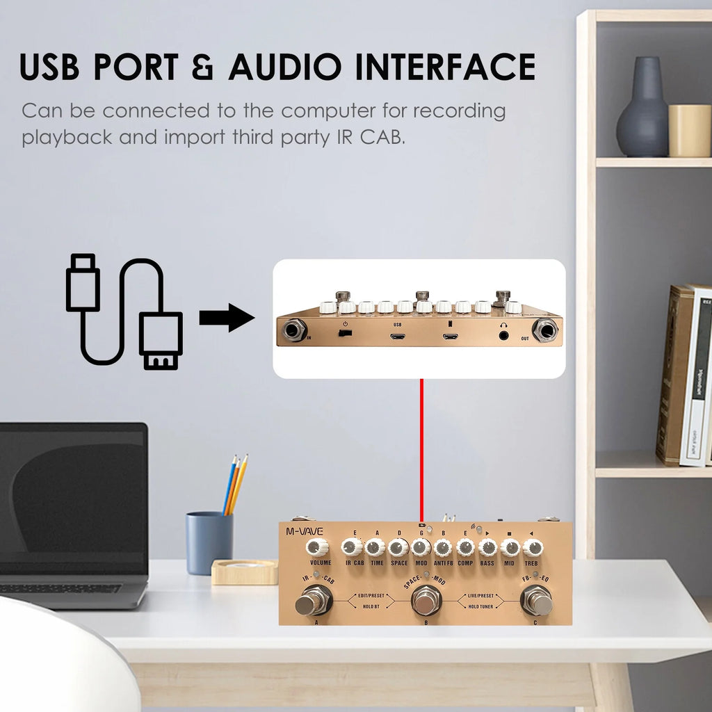 Portable Multifunctional Acoustic Guitar Effect Pedal E48199