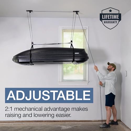 Cargo Box Ceiling Hoist with Pulley Lift System, Fits 8–10 ft Ceilings, Holds 150 lbs L8911