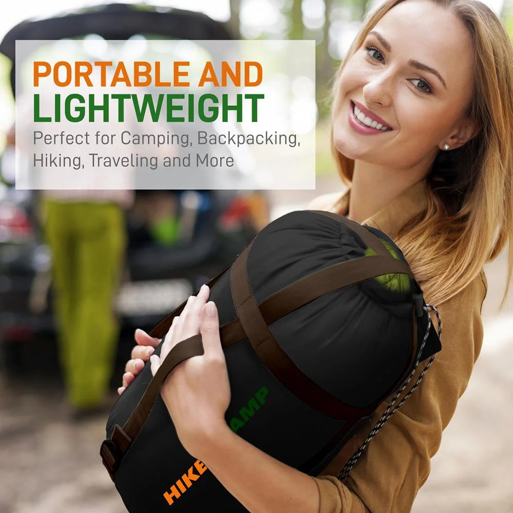Double Sleeping Bag with Two Pillows, Lightweight & Waterproof, Includes Carrying Bag U82552