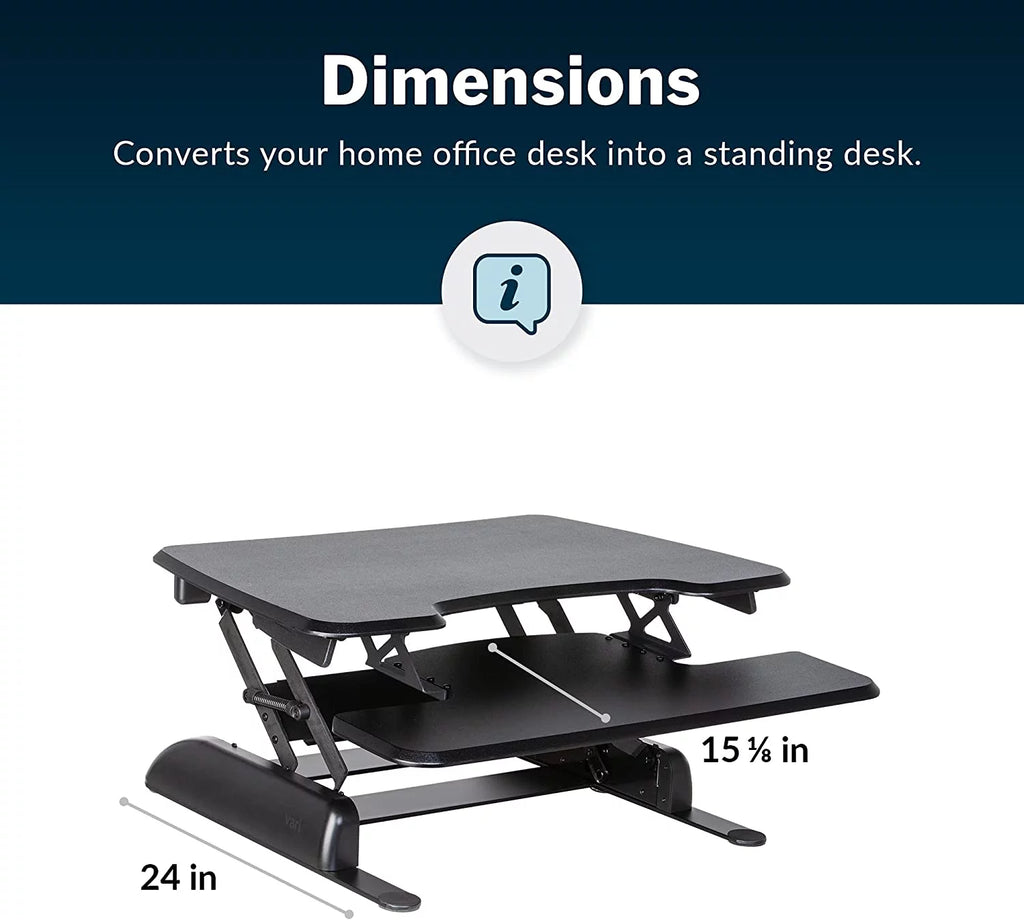 Adjustable 2-Tier Standing Desk Converter, Black E284612