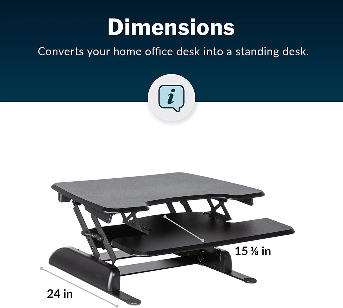 Adjustable 2-Tier Standing Desk Converter, Black E284612