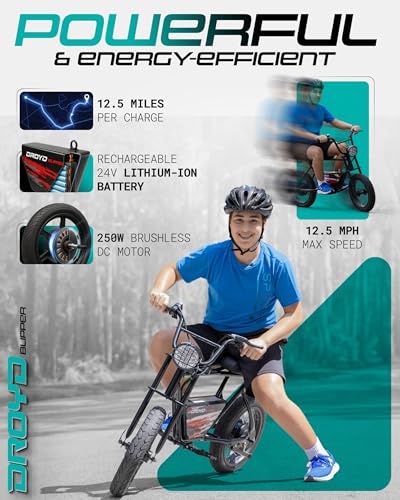 Electric Bike for Kids 13+, 250W, 24V Lithium-Ion Battery, 16" Tires V864