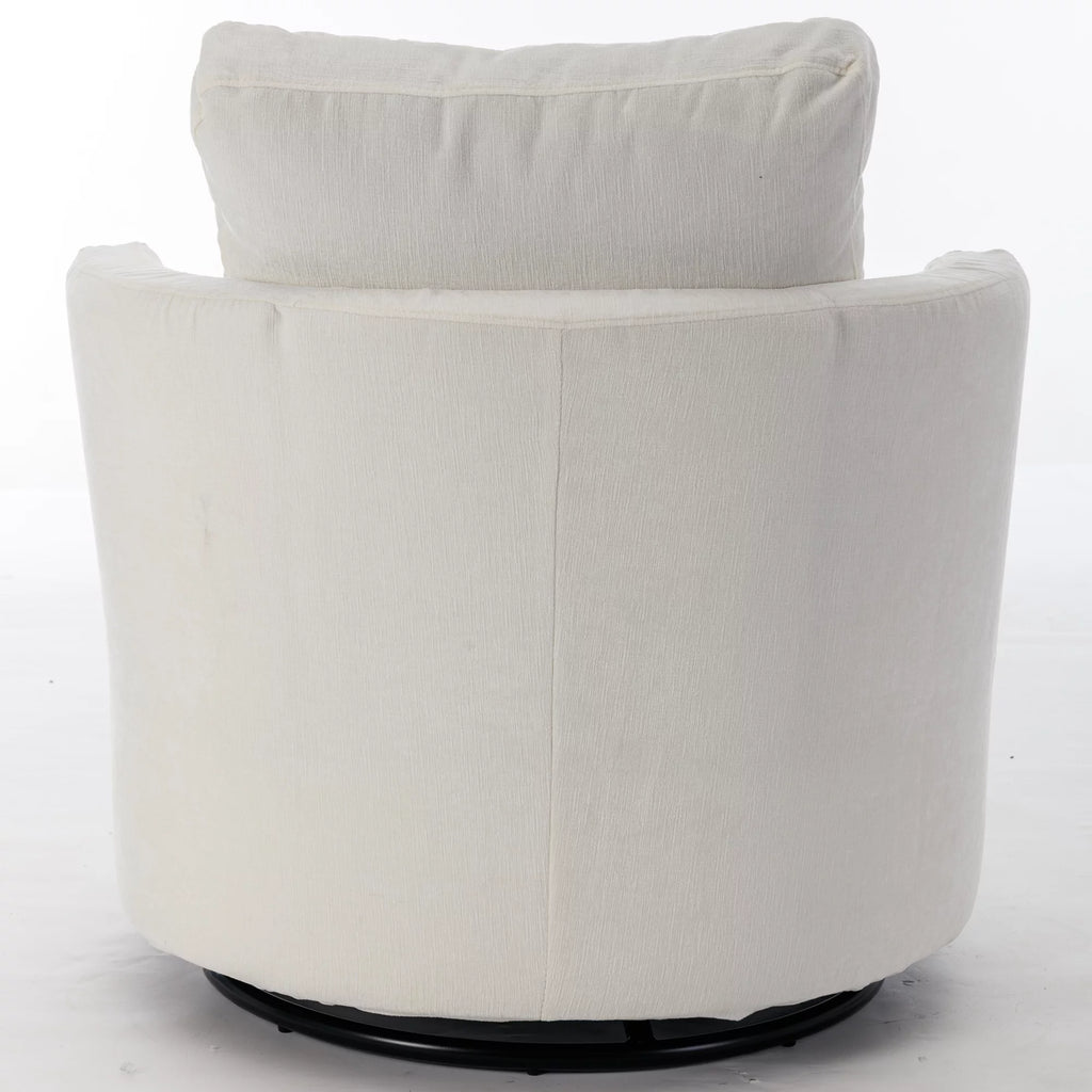 Beige Chenille Swivel Barrel Armchair S520897