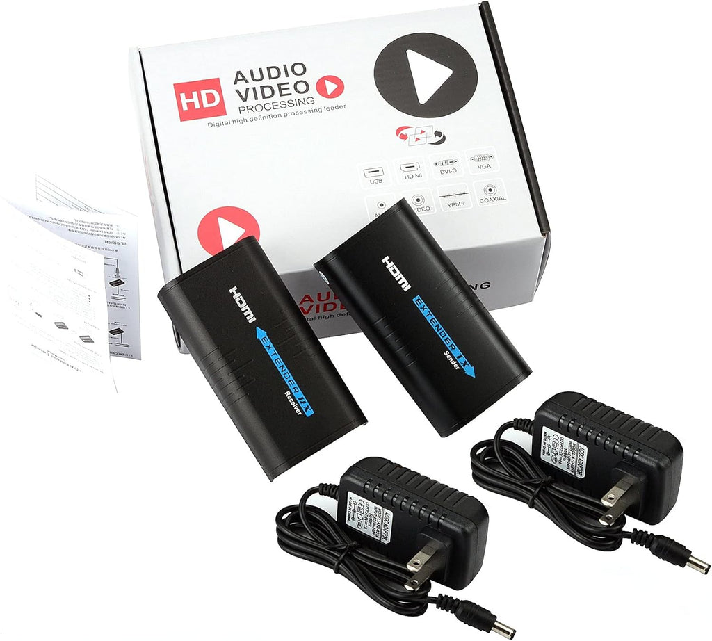 HDMI Extender Over Cat5e/6, RJ45 TX Sender and RX Receiver, Pack of 2 G8484