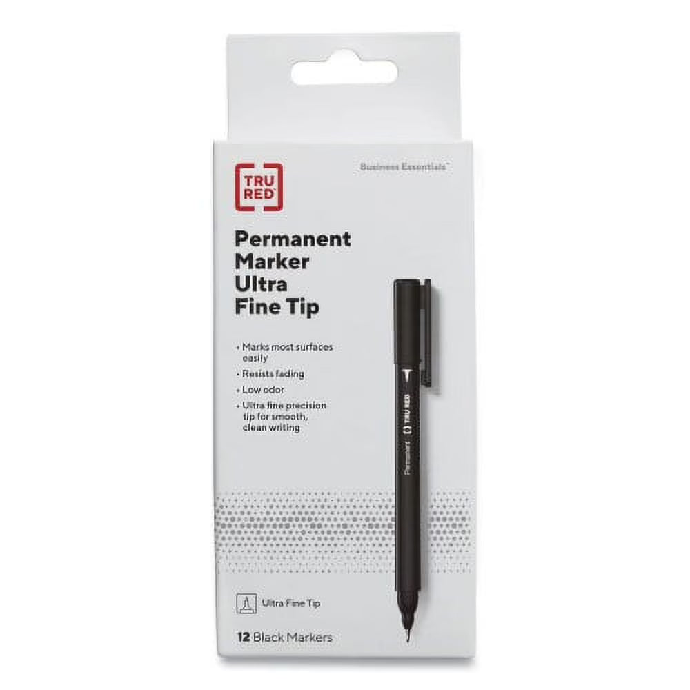 2PK Black Permanent Marker, Medium Chisel Tip, 5/Pack O37741