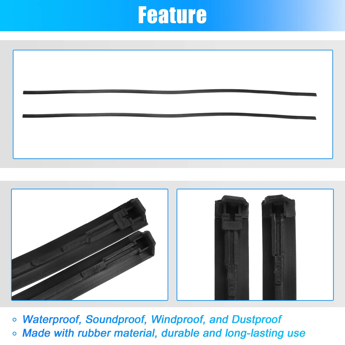 2 Pcs Car Roof Drip Weatherstrip for Toyota Yaris Sedan Q461