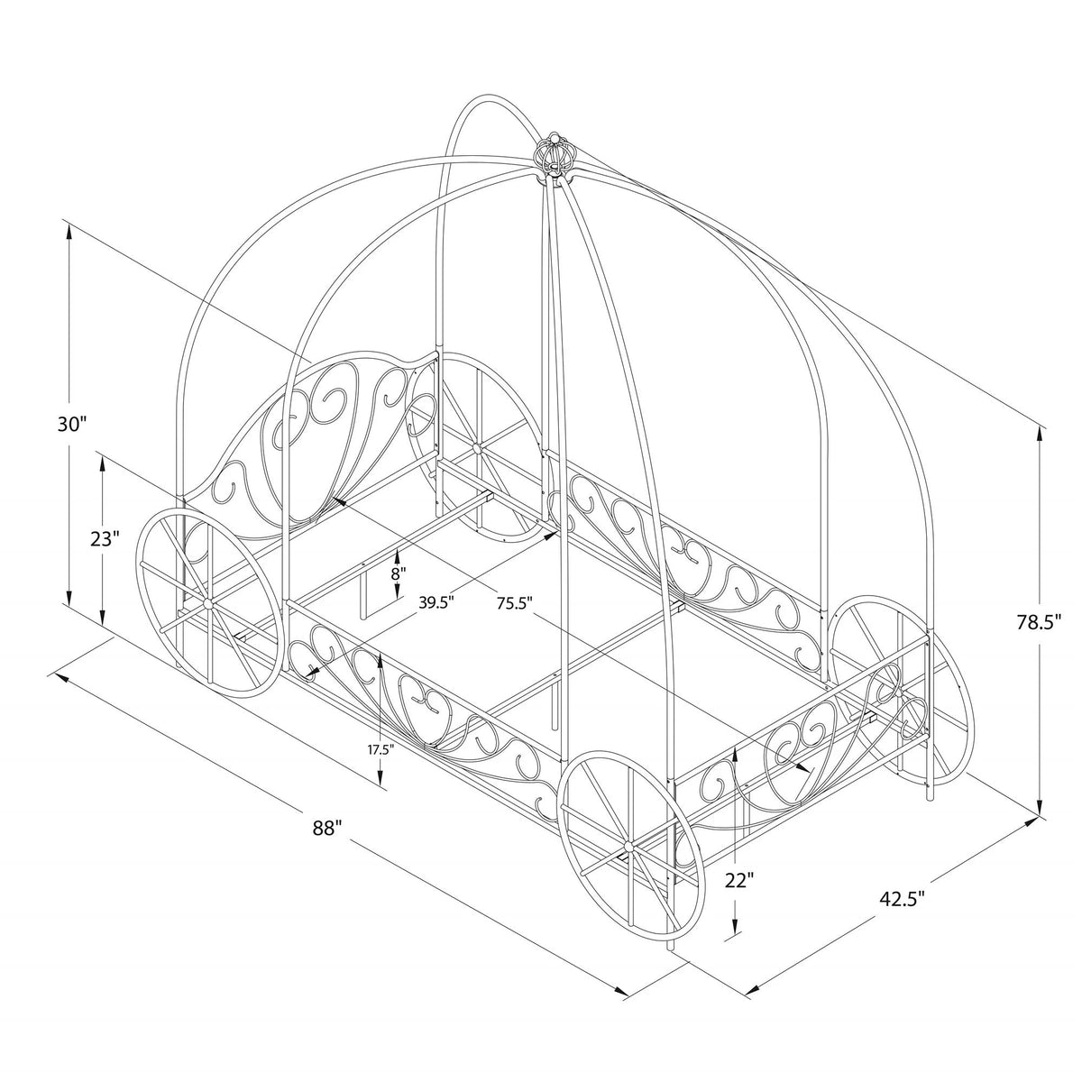 White Metal Bed, Twin U864282