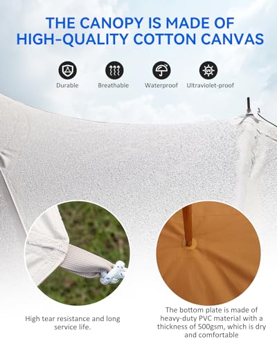 4 Seasons Canvas Bell Tent with 2 Stove Jack H90736
