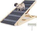 Folding Wooden Pet Ramp, 7 Adjustable Height from 10.8" to 26.6", Supports Up to 200lbs K1834