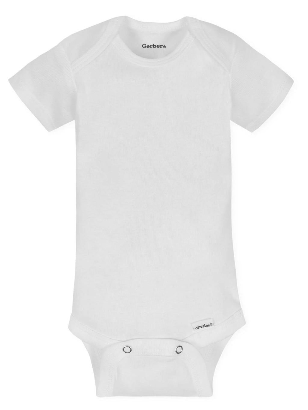 White Cotton Rib Short Sleeve Bodysuits, 8-Pack C949