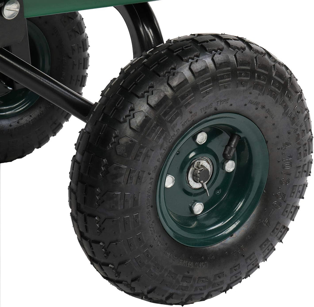 Heavy-Duty Wagon Garden Dump Cart with 10" Big Wheel, 550-Pound Capacity R610956