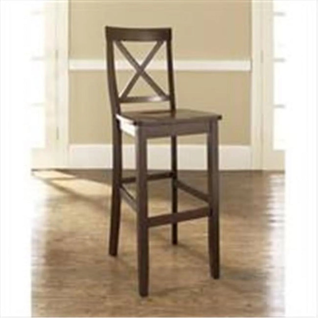 Wood X Back Bar Stool Set of 2 R387985