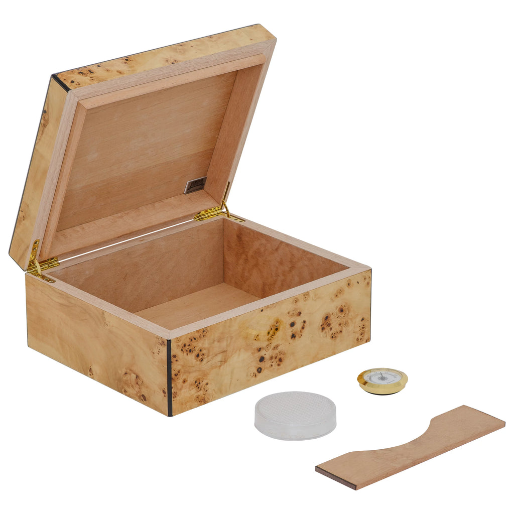 Desktop Cigar Humidor with Hygrometer and Humidifier, Spanish Cedar Lined U775189