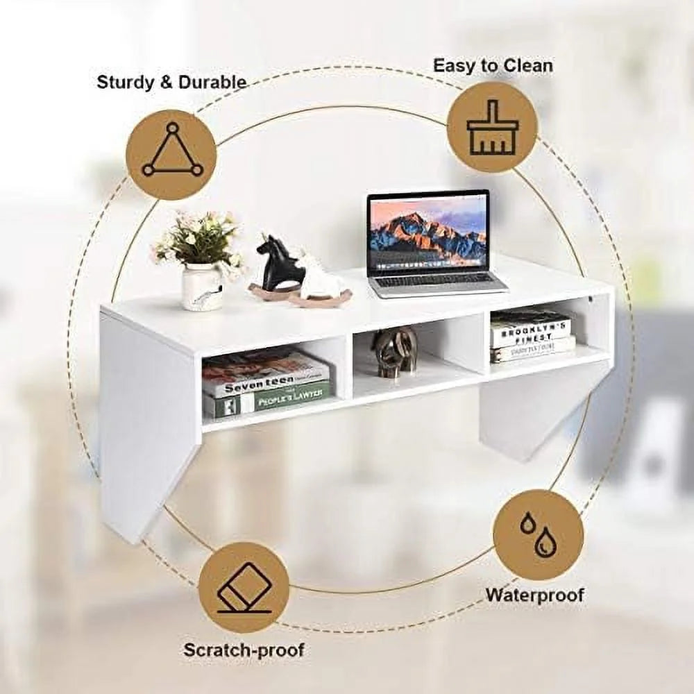 Wall Mounted Desk with 3 Shelves J1745