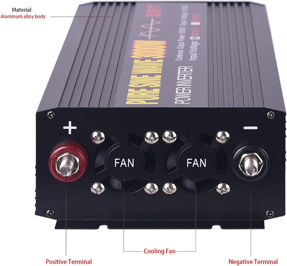 24V to 110V Pure Sine Wave Power Inverter 1000W/2000W Peak D3457