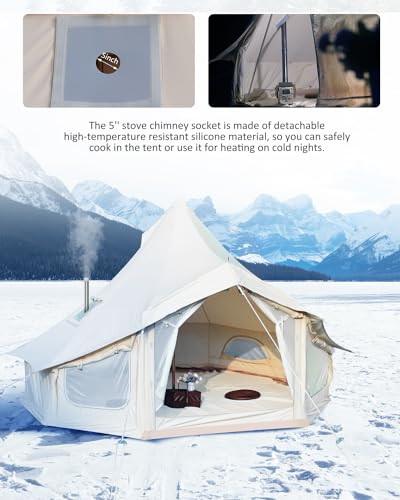 4 Seasons Canvas Bell Tent with 2 Stove Jack H90736