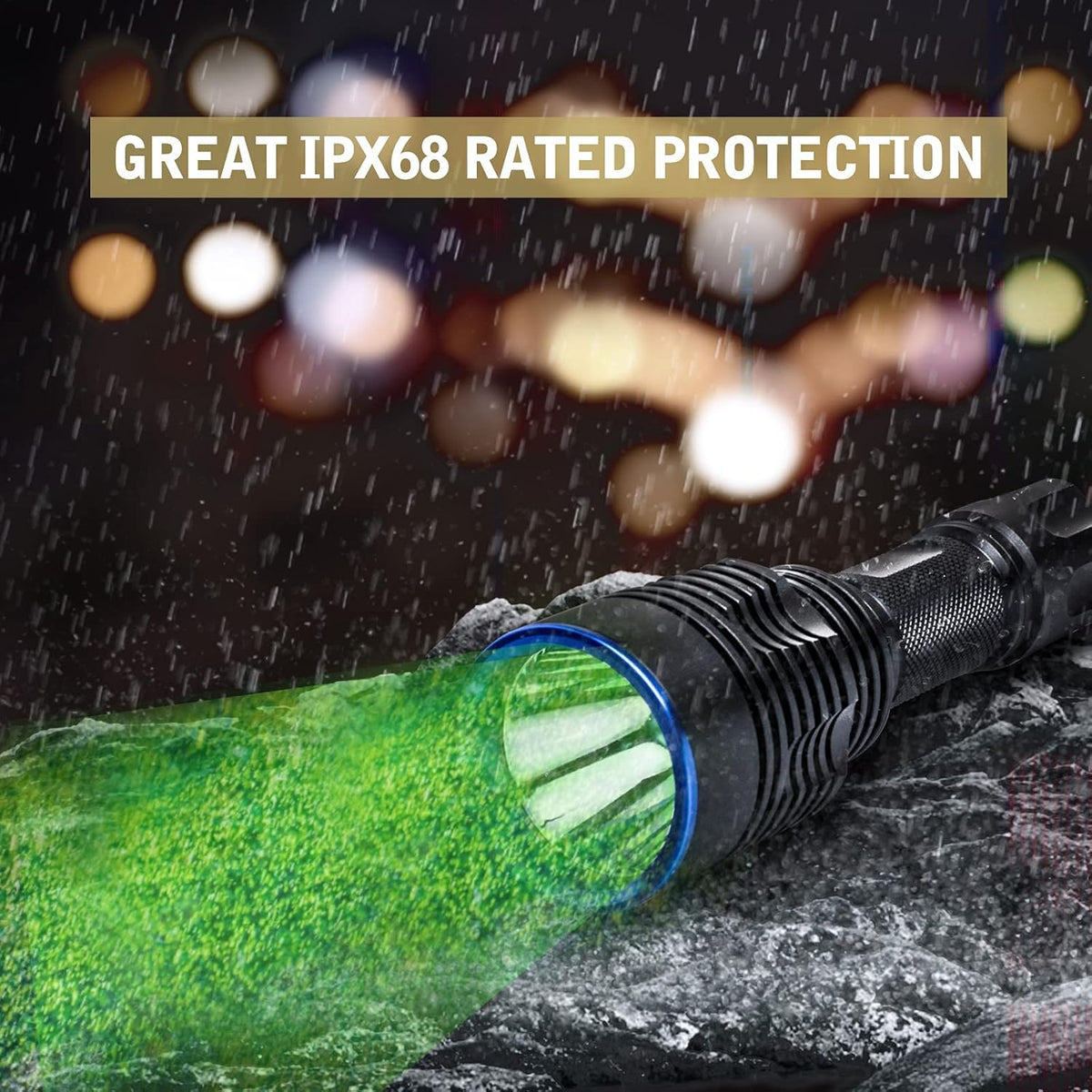 Green Tactical Flashlight Rechargeable Picatinny Mount Z95375