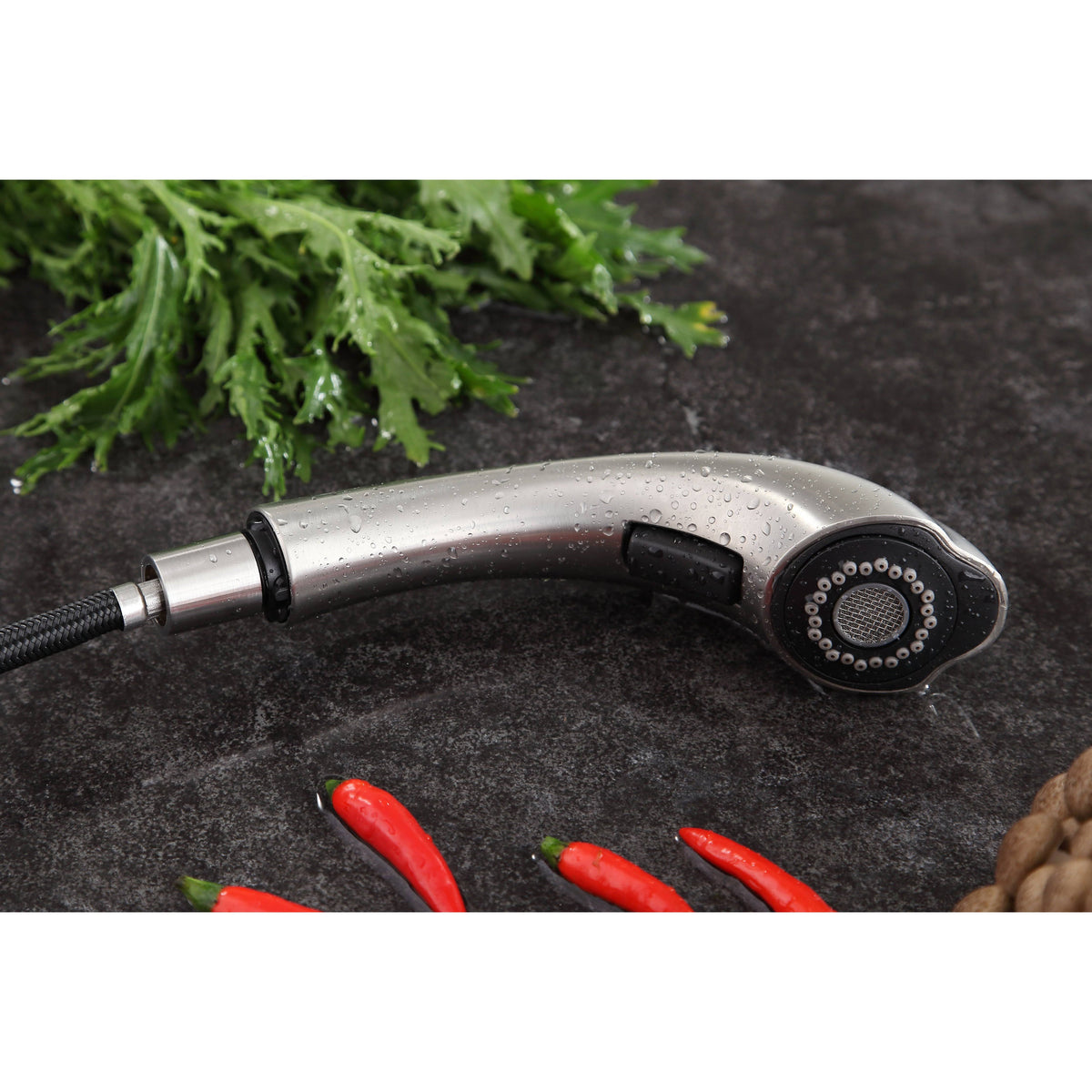 Brushed Nickel Single-Handle Pull-Out Sprayer Kitchen Faucet K304