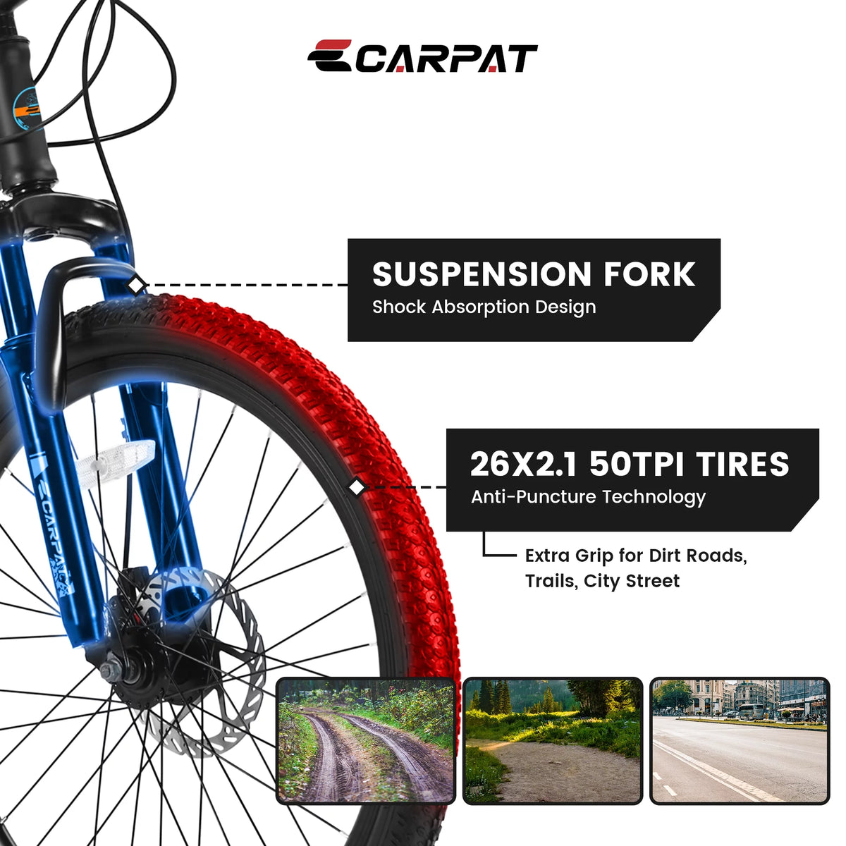 26 inch Mountain Bike with 21 Speed & Disc Brakes W186