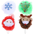 4 Pcs Christmas Exfoliating Loofah Bath Balls V60361