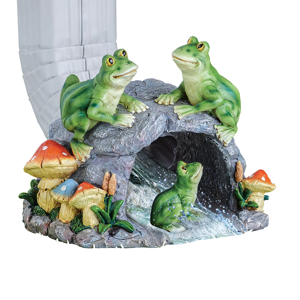 Hand-Painted Frog Family Decorative Downspout Cover Z408