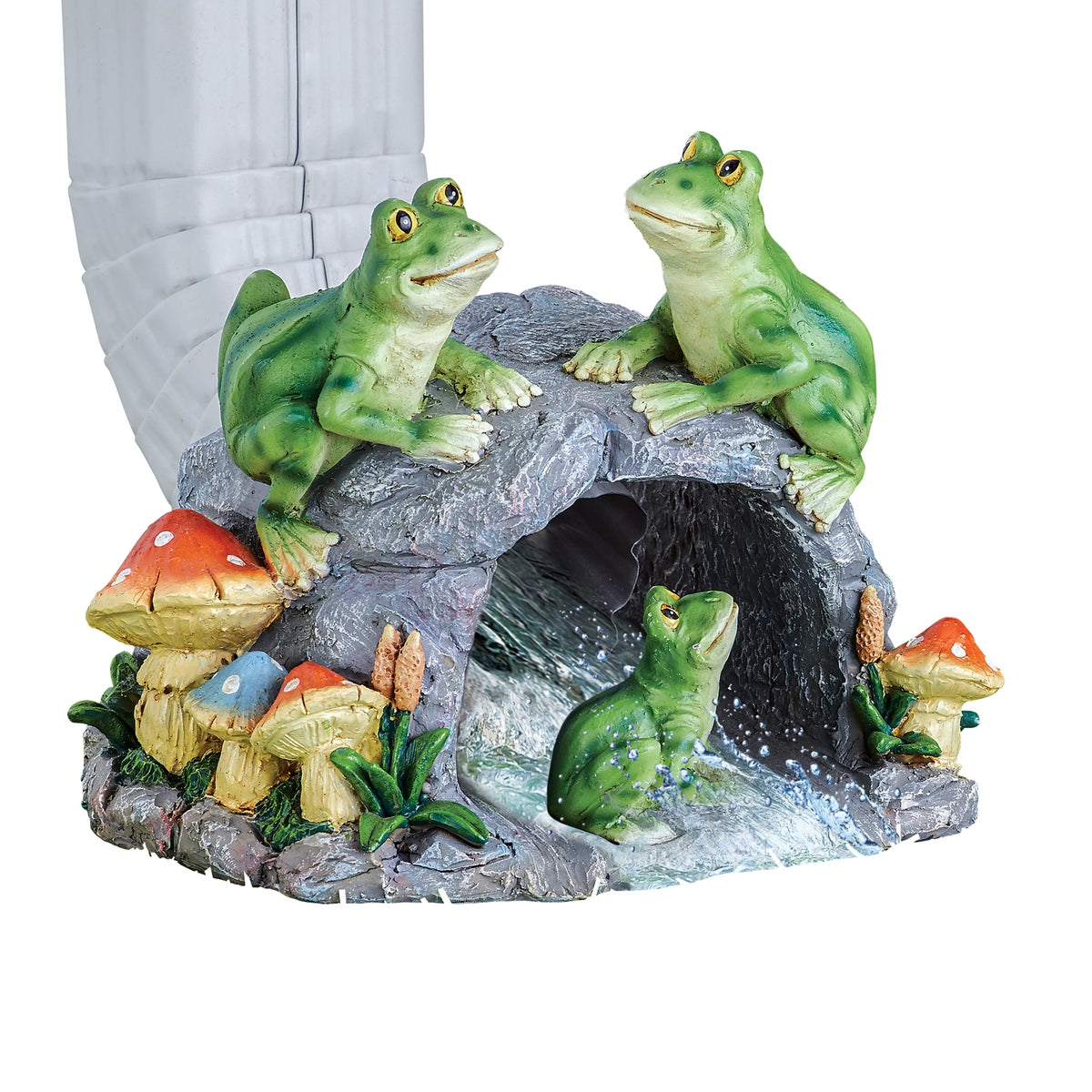 Hand-Painted Frog Family Decorative Downspout Cover Z408
