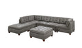 Antique Grey Leatherette 7pcs Sectional Sofa Set A168868