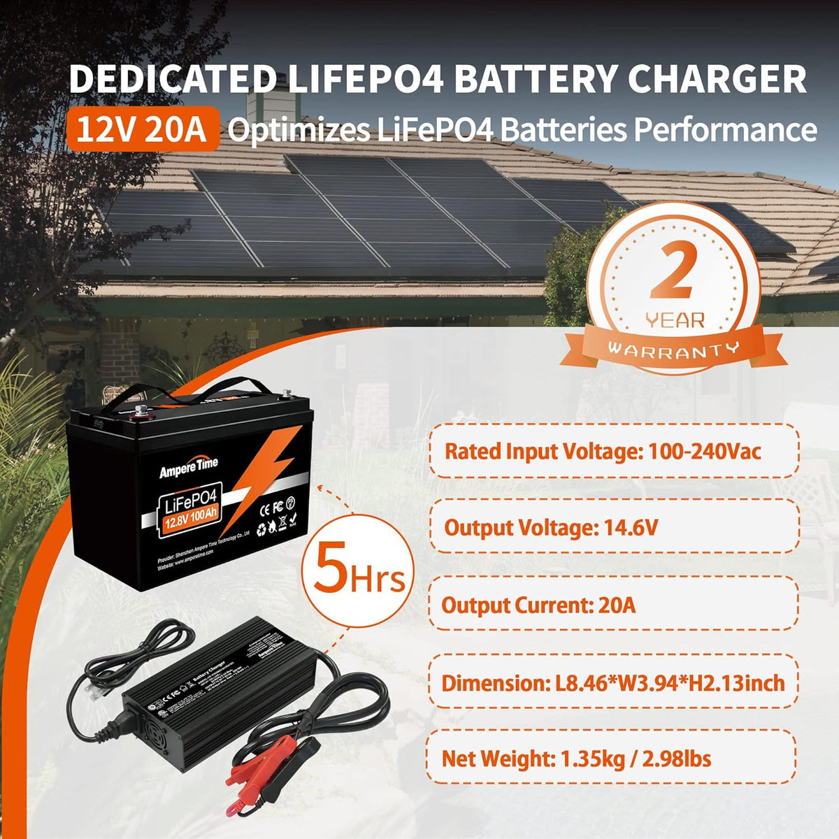 14.6V 20A Lithium Iron Phosphate Battery Charger I897147